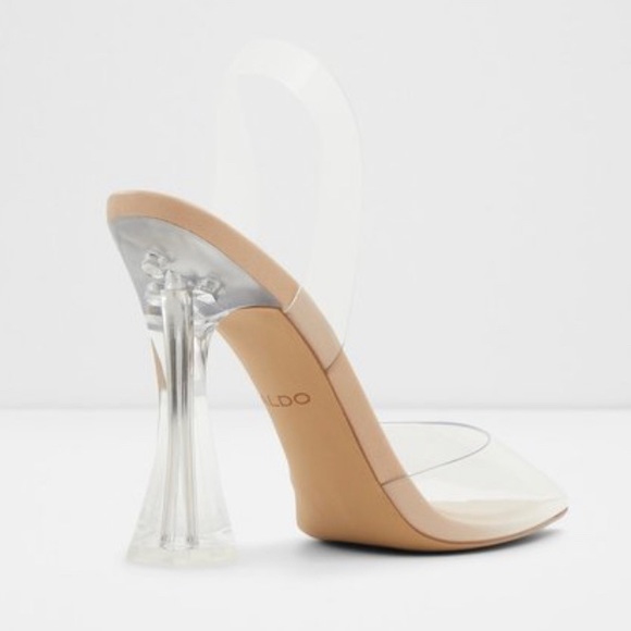 Transparent Aldo pyramid nude/ beige high heels - Picture 2 of 6
